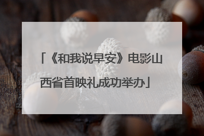 《和我说早安》电影山西省首映礼成功举办