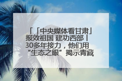 「中央媒体看甘肃」报效祖国 建功西部丨30多年接力，他们用“生态之眼”揭示青藏高原的秘密