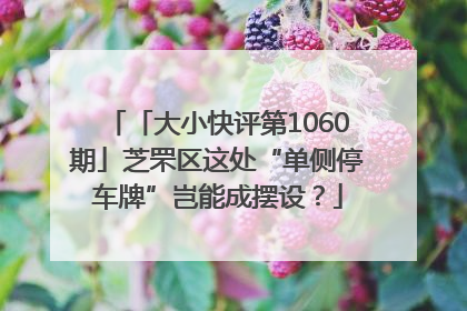 「大小快评第1060期」芝罘区这处“单侧停车牌”岂能成摆设？
