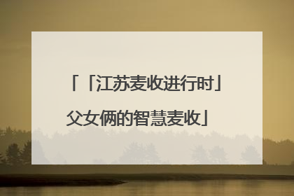 「江苏麦收进行时」父女俩的智慧麦收