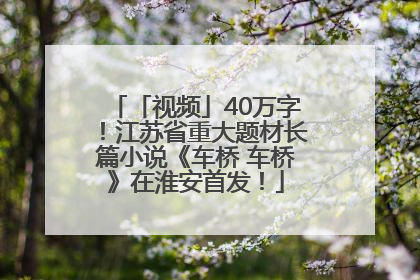 「视频」40万字！江苏省重大题材长篇小说《车桥 车桥》在淮安首发！