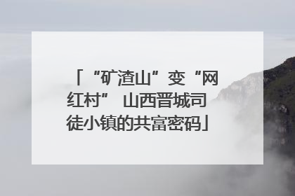 “矿渣山”变“网红村” 山西晋城司徒小镇的共富密码