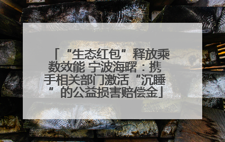 “生态红包”释放乘数效能 宁波海曙：携手相关部门激活“沉睡”的公益损害赔偿金