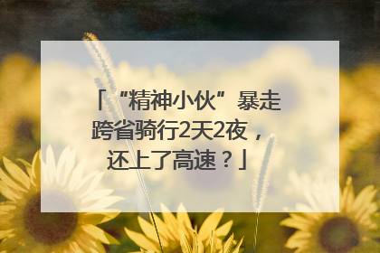 “精神小伙”暴走跨省骑行2天2夜，还上了高速？