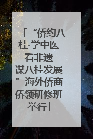 “侨约八桂·学中医 看非遗 谋八桂发展”海外侨商侨领研修班举行