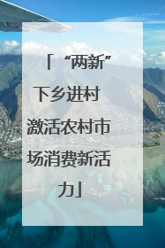 “两新”下乡进村 激活农村市场消费新活力