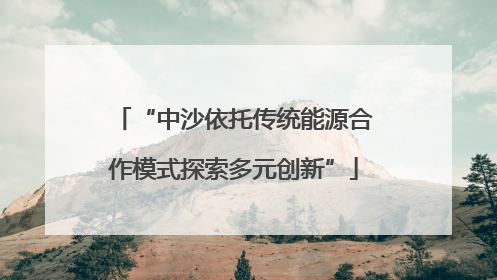 “中沙依托传统能源合作模式探索多元创新”