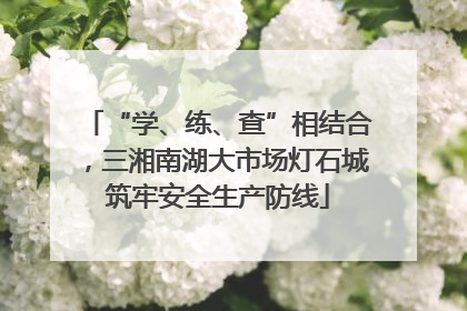“学、练、查”相结合，三湘南湖大市场灯石城筑牢安全生产防线
