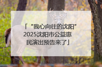“我心向往的沈阳”2025沈阳市公益惠民演出预告来了