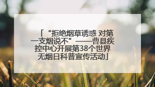 “拒绝烟草诱惑 对第一支烟说不”——曹县疾控中心开展第38个世界无烟日科普宣传活动