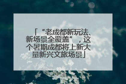 “老成都新玩法、新场景全覆盖”，这个暑期成都将上新大量新兴文旅场景