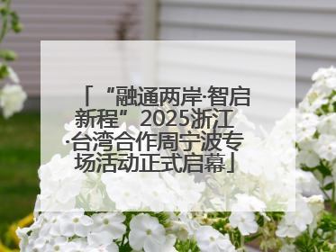 “融通两岸·智启新程”2025浙江·台湾合作周宁波专场活动正式启幕