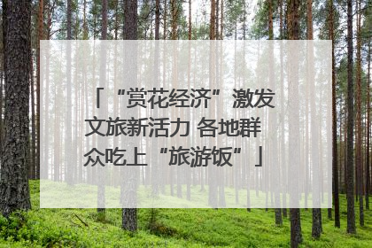 “赏花经济”激发文旅新活力 各地群众吃上“旅游饭”