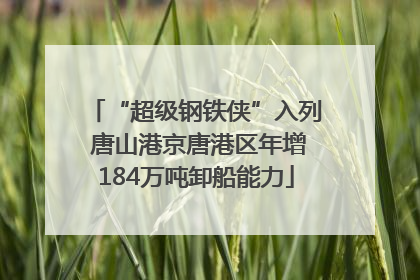 “超级钢铁侠”入列 唐山港京唐港区年增184万吨卸船能力