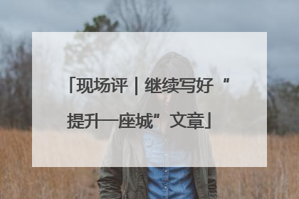 现场评｜继续写好“提升一座城”文章