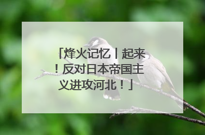 烽火记忆丨起来！反对日本帝国主义进攻河北！