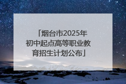 烟台市2025年初中起点高等职业教育招生计划公布