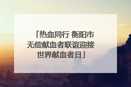 热血同行 衡阳市无偿献血者联谊迎接世界献血者日