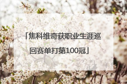 焦科维奇获职业生涯巡回赛单打第100冠