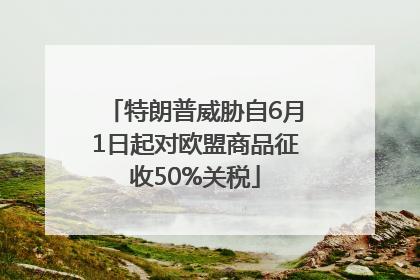 特朗普威胁自6月1日起对欧盟商品征收50%关税
