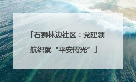 石狮林边社区：党建领航织就“平安霞光”