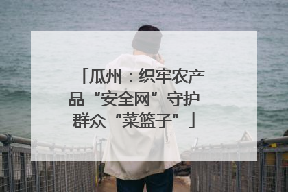 瓜州：织牢农产品“安全网”守护群众“菜篮子”
