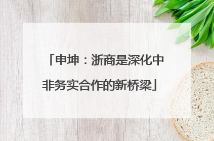 申坤：浙商是深化中非务实合作的新桥梁
