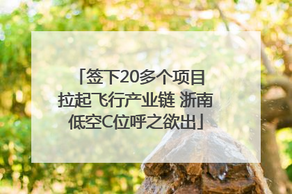 签下20多个项目 拉起飞行产业链 浙南低空C位呼之欲出