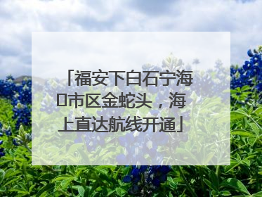 福安下白石宁海⇆市区金蛇头，海上直达航线开通