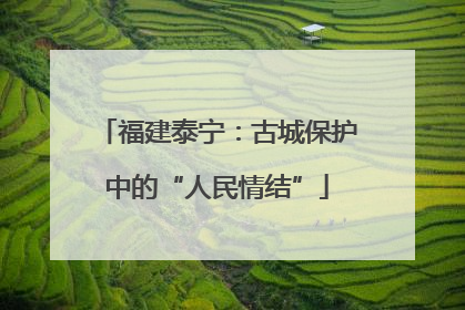 福建泰宁：古城保护中的“人民情结”