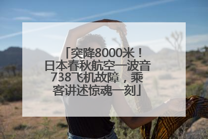 突降8000米！日本春秋航空一波音738飞机故障，乘客讲述惊魂一刻