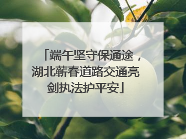 端午坚守保通途，湖北蕲春道路交通亮剑执法护平安