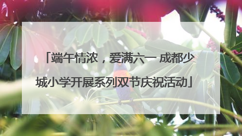 端午情浓，爱满六一 成都少城小学开展系列双节庆祝活动