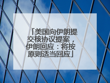 美国向伊朗提交核协议提案，伊朗回应：将按原则适当回应