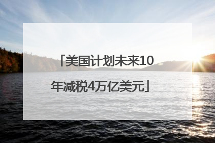 美国计划未来10年减税4万亿美元
