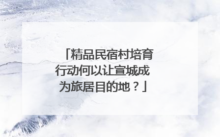 精品民宿村培育行动何以让宣城成为旅居目的地？