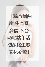 粽香飘两岸 生态系乡情 奉台两地端午活动深化生态文化交流