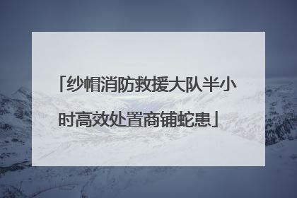 纱帽消防救援大队半小时高效处置商铺蛇患