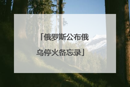 俄罗斯公布俄乌停火备忘录