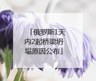 俄罗斯1天内2起桥梁坍塌原因公布