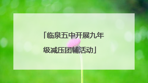 临泉五中开展九年级减压团辅活动