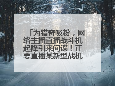 为猎奇吸粉，网络主播直播战斗机起降引来间谍！正要直播某新型战机试飞时……