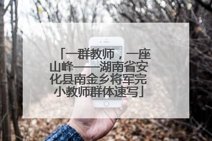 一群教师，一座山峰——湖南省安化县南金乡将军完小教师群体速写