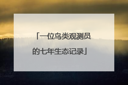 一位鸟类观测员的七年生态记录