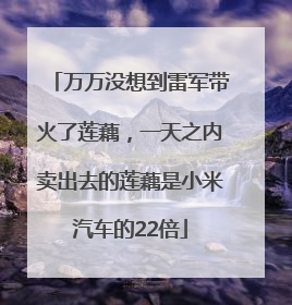 万万没想到雷军带火了莲藕，一天之内卖出去的莲藕是小米汽车的22倍