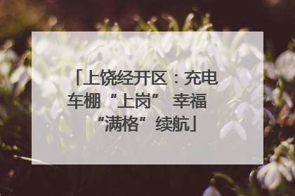上饶经开区：充电车棚“上岗” 幸福“满格”续航