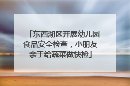 东西湖区开展幼儿园食品安全检查，小朋友亲手给蔬菜做快检