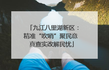 九江八里湖新区：精准“吹哨”聚民意 真查实改解民忧