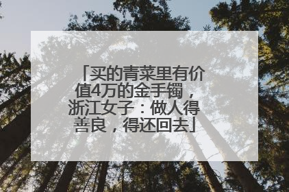 买的青菜里有价值4万的金手镯，浙江女子：做人得善良，得还回去