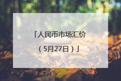 人民币市场汇价（5月27日）